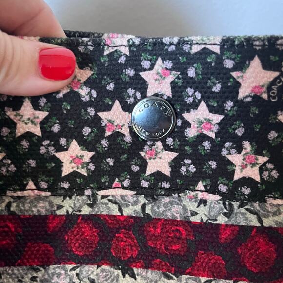 Coach Americana Print Tote w/ Matching Wallet USA Canvas Leather Mint - Picture 10 of 12